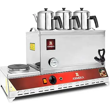 ARMEKA 3 GÖZLÜ PLEYTLİ ELEKTRİKLİ ÇAY MAKİNASI 